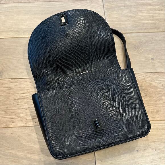 Rebecca Minkoff Love Too Black Chain Leather Crossbody Shoulder Bag Purse - Picture 3 of 8